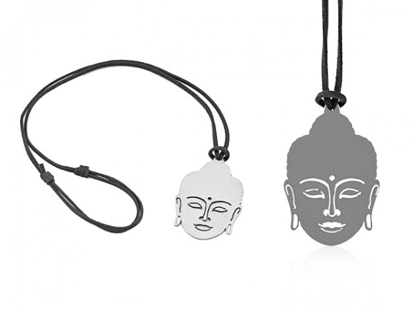 Kette mit Edelstahlanhänger Buddha (36 cm - 70 cm)