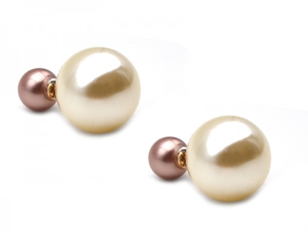Perlenohrstecker mit zwei Perlen (16 mm)