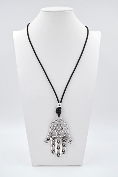 Lederbandkette "Hand der Fatima"
