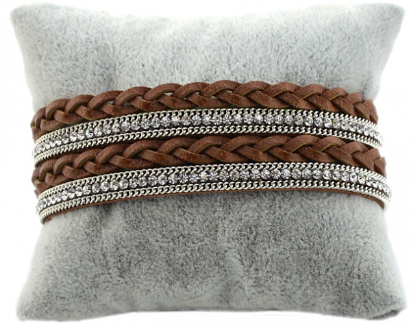 Lederarmband geflochten (37 cm)