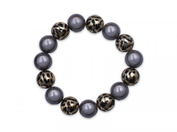 Zauberarmband in 14 mm - Grau-Leopardenmuster