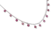 Kette mit Echtsteinperlen "Pink Tourmaline" (40 cm + 3 cm) Kette mit Echtsteinperlen "Pink Tourmaline" (40 cm + 3 cm)