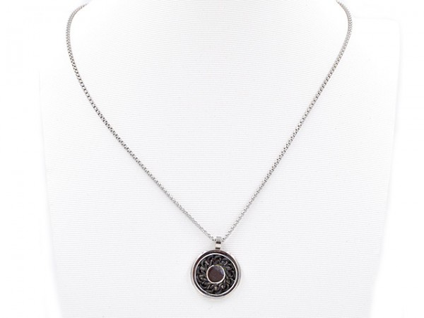 Edelstahlkette "Black Circle" (50 cm)