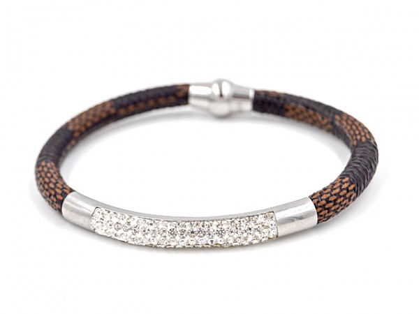 Lederarmband "Emily" Edelstahlverschluss ( 20,5 cm )