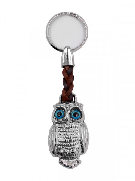 Schlüsselanhänger Eule Silber