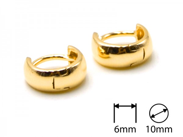 Klappcreolen (6mm) (10mm) vergoldet