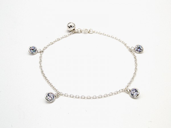 Fußkette mit Zirkonia (25 cm)