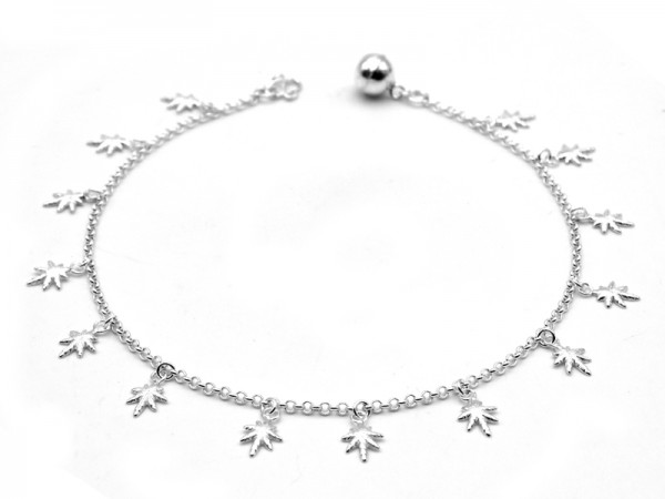 Fußkette Hanfblätter (25 cm)