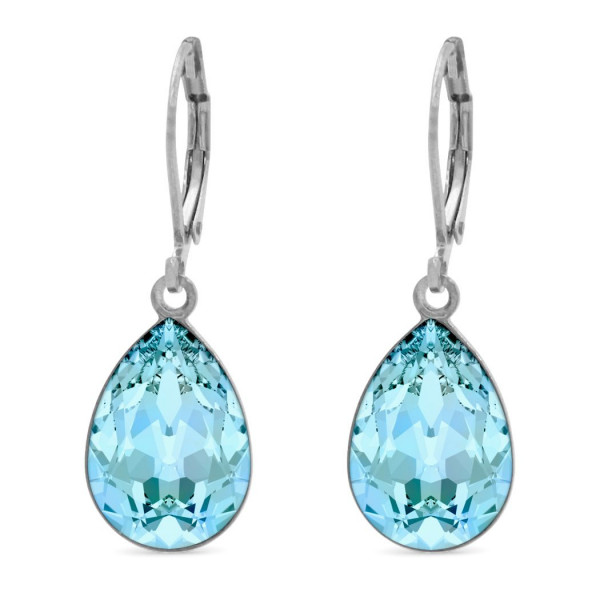 Ohrhänger Tropfen mit Premium Crystal - Aquamarine