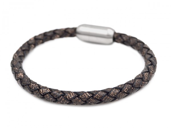 Lederarmband "Vintage" (21 cm) mit Edelstahlverschluss