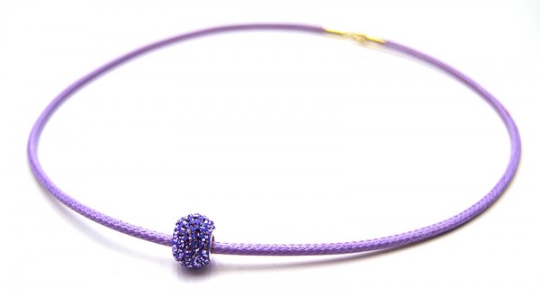 Kette Ball aus Kunstleder mit Premium Crystal (41 cm) (2 mm)