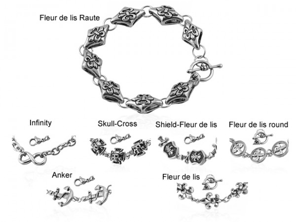 Edelstahlarmband verschiedene Motive