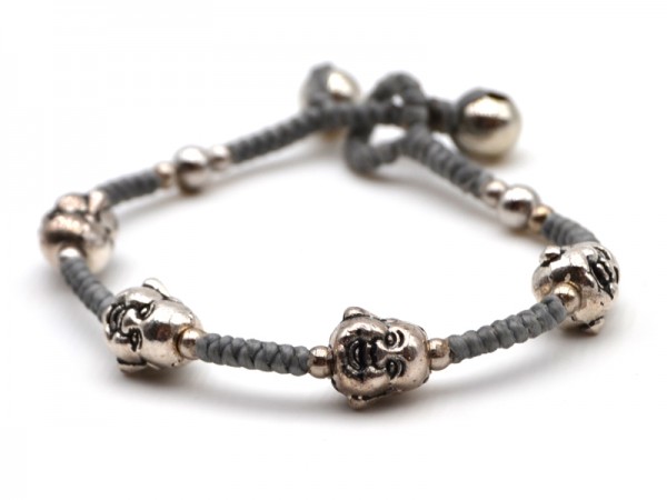 Armband "buddha" (silver and grey)