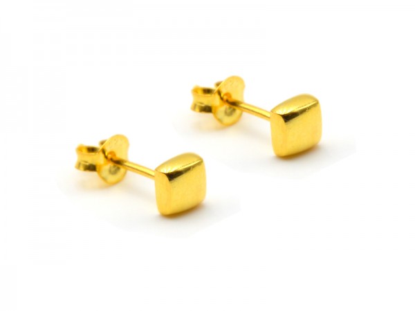 Ohrstecker "Quadrat" vergoldet