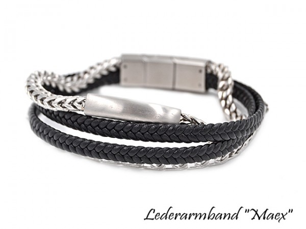 Lederarmband "Maex" (verstellbar auf 21,5 + 23,0 cm)