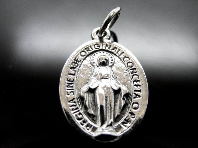 Sterling Silber Jungfrau Maria Anhänger Halskette: Religiöser Schmuck