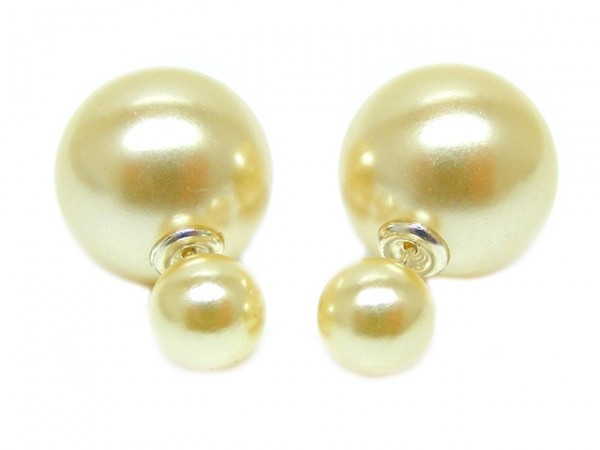 Perlenohrstecker mit zwei Perlen