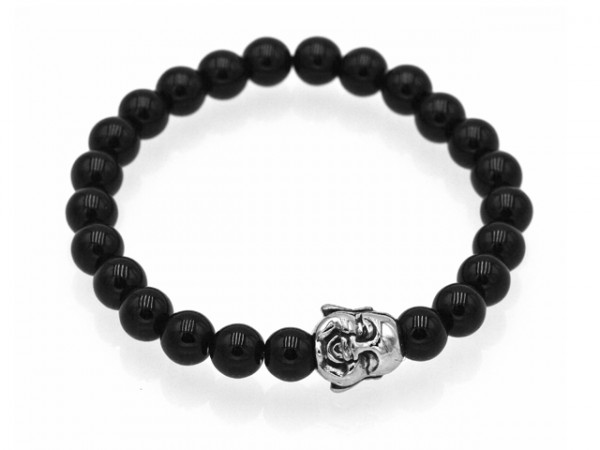 Onyxarmband mit Edelstahlbeads "Buddha"
