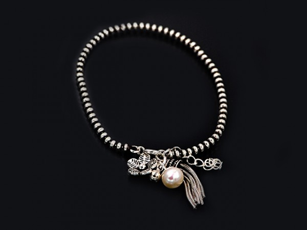 Kugelarmband "Basia" Blume (17+3cm)