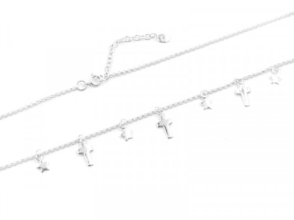 Erbskette mit Sternen und Kreuzen (50 cm) (2.1 mm)