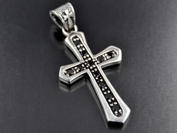 Anhänger "Kreuz mit Stein", Onyx