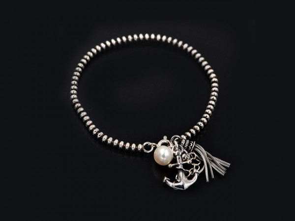 Kugelarmband "Basia" Anker (17+3cm)