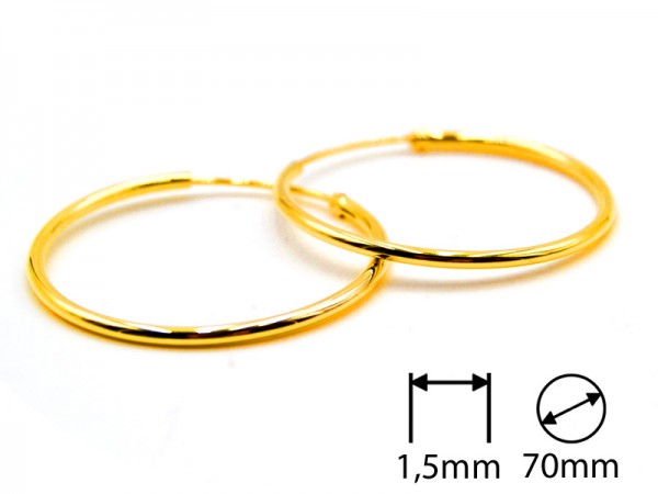 Creolen (1.5 mm x 70 mm) vergoldet