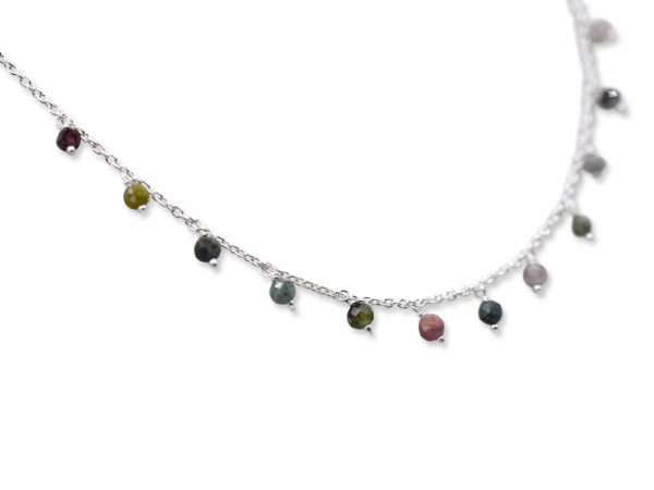 Kette mit Echtsteinperlen "Tourmaline" (40 cm + 3 cm)