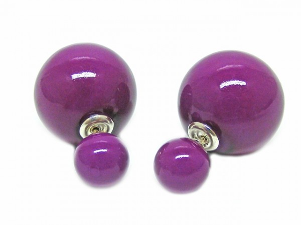 Perlenohrstecker mit zwei Perlen (12 x 8 mm) "Berry"