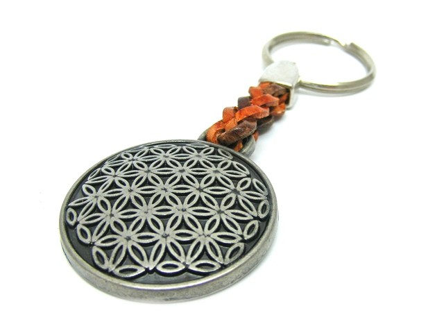 Zynara Lotus Schlüsselanhänger - Blume Des Lebens Silber Edelstahl