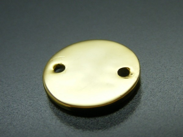 Gravurplatte, Stempelplatte, Schmuckverbinder (11mm) vergoldet