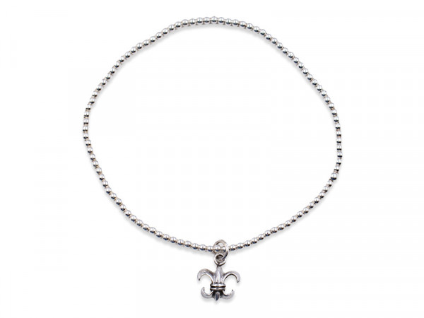 Kugelarmband mit Anhänger Französische Lilie (18.5 cm) (2.0 mm)