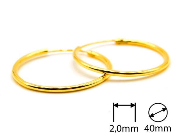 Creolen (2.0 mm x 40 mm) vergoldet