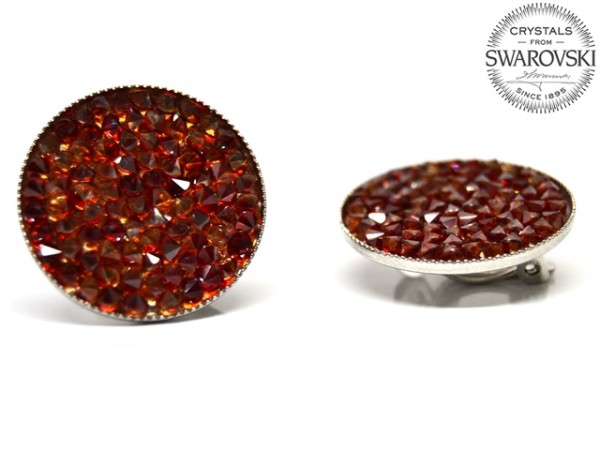 Ohrclip "Crystal Rocks" , Red Magma