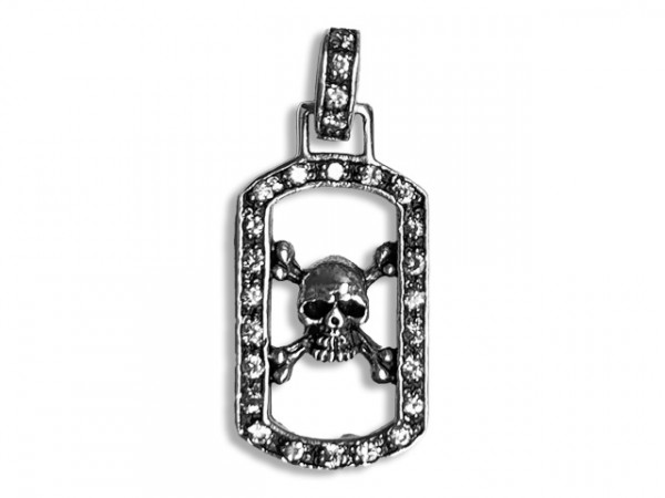 Anhänger Totenkopf mit Zirkonia