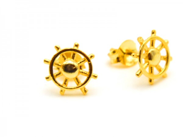 Ohrstecker "Steuerrad" vergoldet