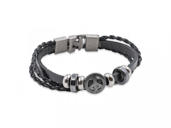 Lederarmband Peace