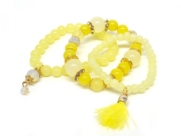 Set Andia - 3 Glassteinarmbänder mit Anhängern