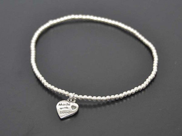 Kugelarmband "Made with Love" (18cm)